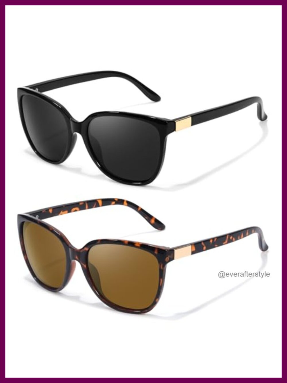 Polarized Square Sunglasses Full Frame UV400 Anti-Reflective Unisex Adult